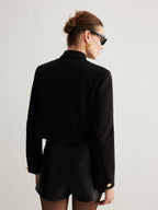 R&B | Kragenknopf Tweed Kurze Jacke
