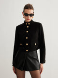 R&B | Kragenknopf Tweed Kurze Jacke