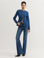 R&B | Daunen Denim Slim Jacke