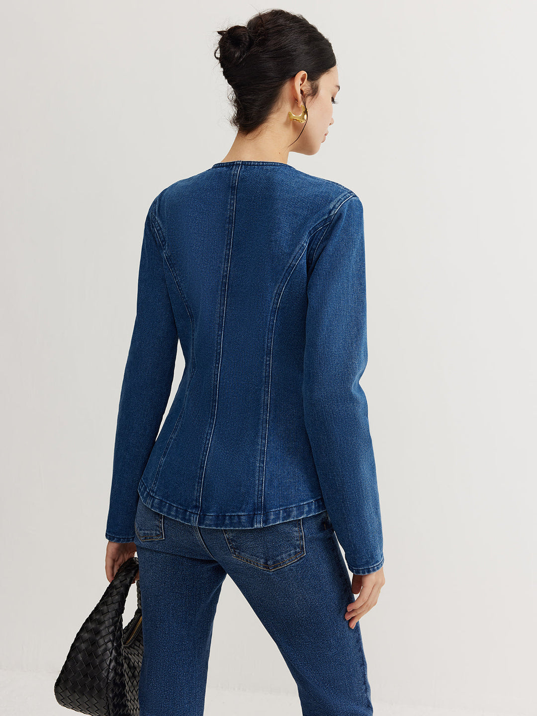 R&B | Daunen Denim Slim Jacke