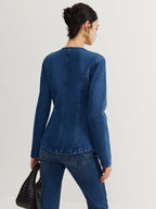 R&B | Daunen Denim Slim Jacke
