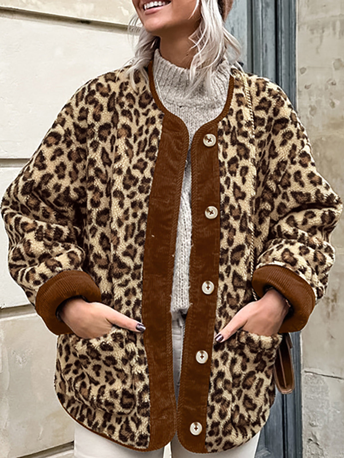 R&B | Trim Minky Leopard Jacke