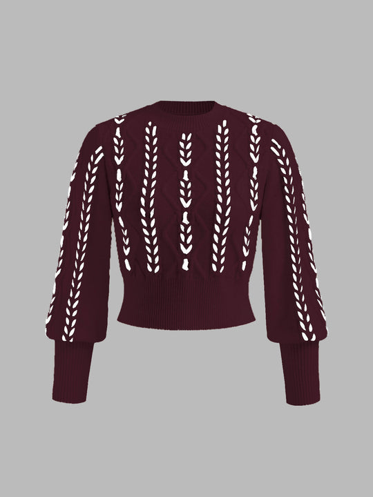 R&B | Strickpullover mit Lochmuster Acrylmischung Elegant und Modern