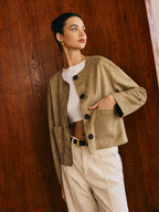 R&B | Taschenbreasted Wildlederjacke