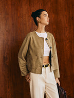R&B | Taschenbreasted Wildlederjacke