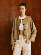 R&B | Taschenbreasted Wildlederjacke