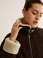 R&B | Vintage Fleece Jacke Braun