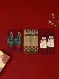 R&B | 3er Pack Weihnachts-Korallenvelours-Socken mit Box