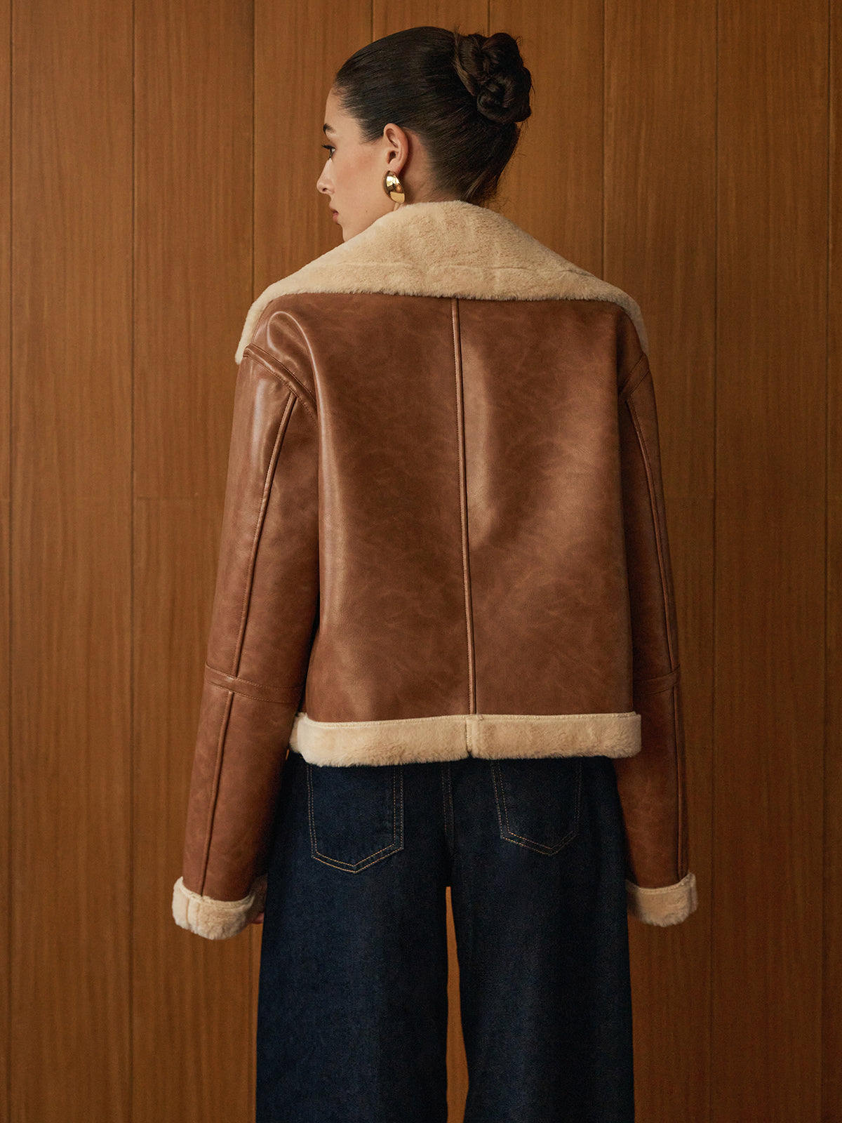R&B | Kunstleder Reißverschlussjacke