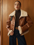R&B | Kunstleder Reißverschlussjacke