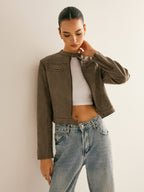 R&B | Knopfkragen Reißverschlussjacke