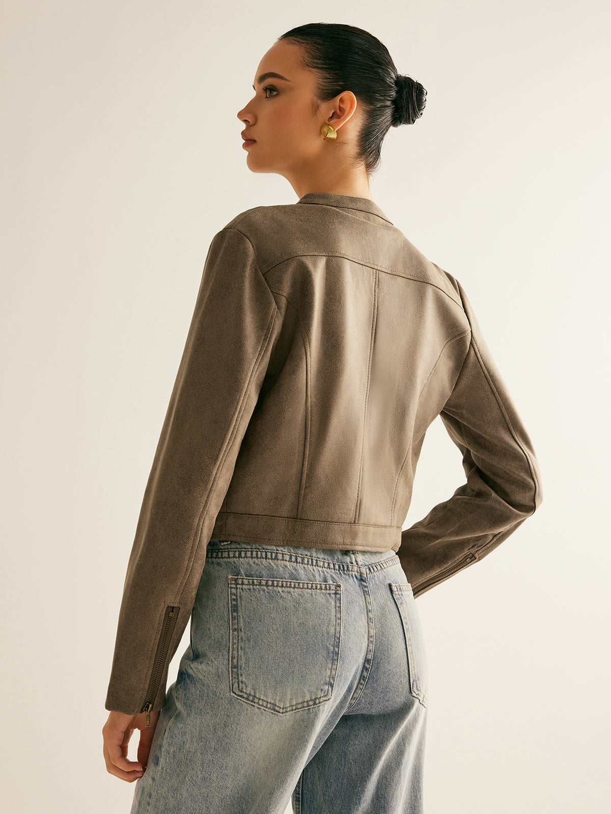 R&B | Knopfkragen Reißverschlussjacke