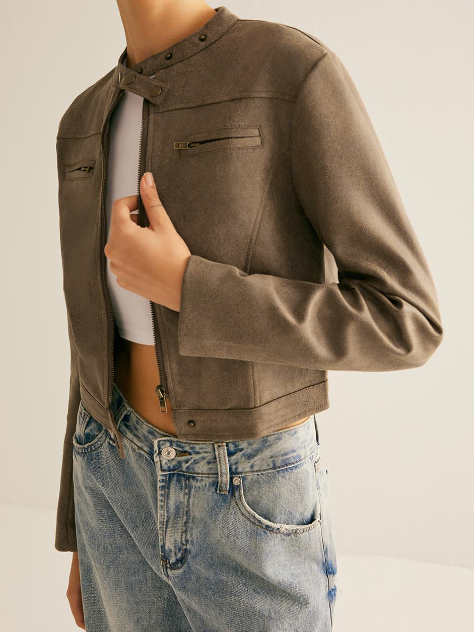 R&B | Knopfkragen Reißverschlussjacke