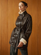 R&B | PU-Leder Gurtjacke