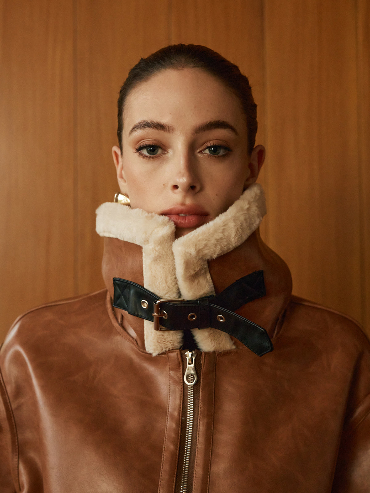 R&B | Kunstleder Reißverschlussjacke