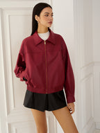 R&B | Leder Zip Polo Jacke