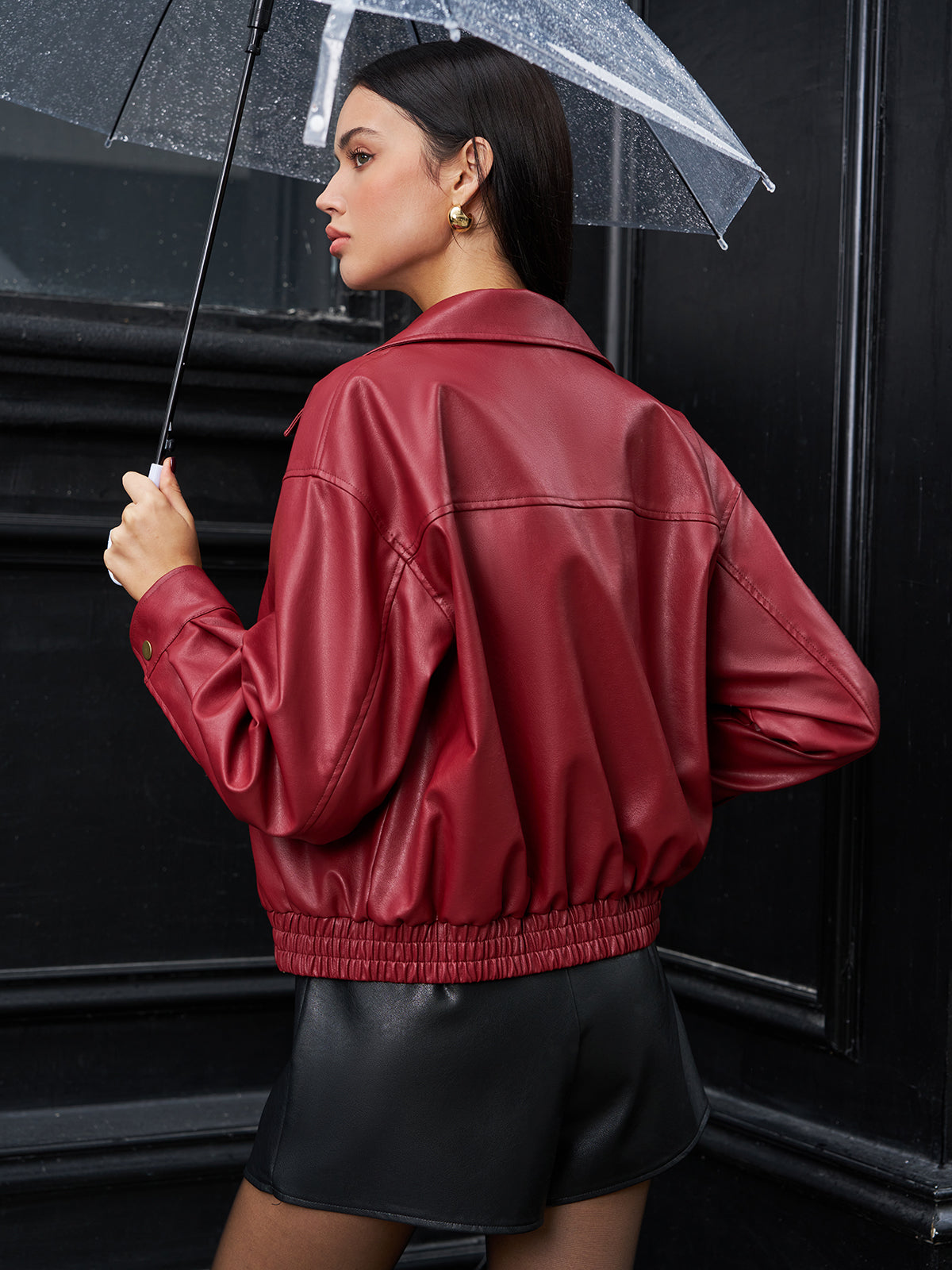 R&B | Leder Zip Polo Jacke