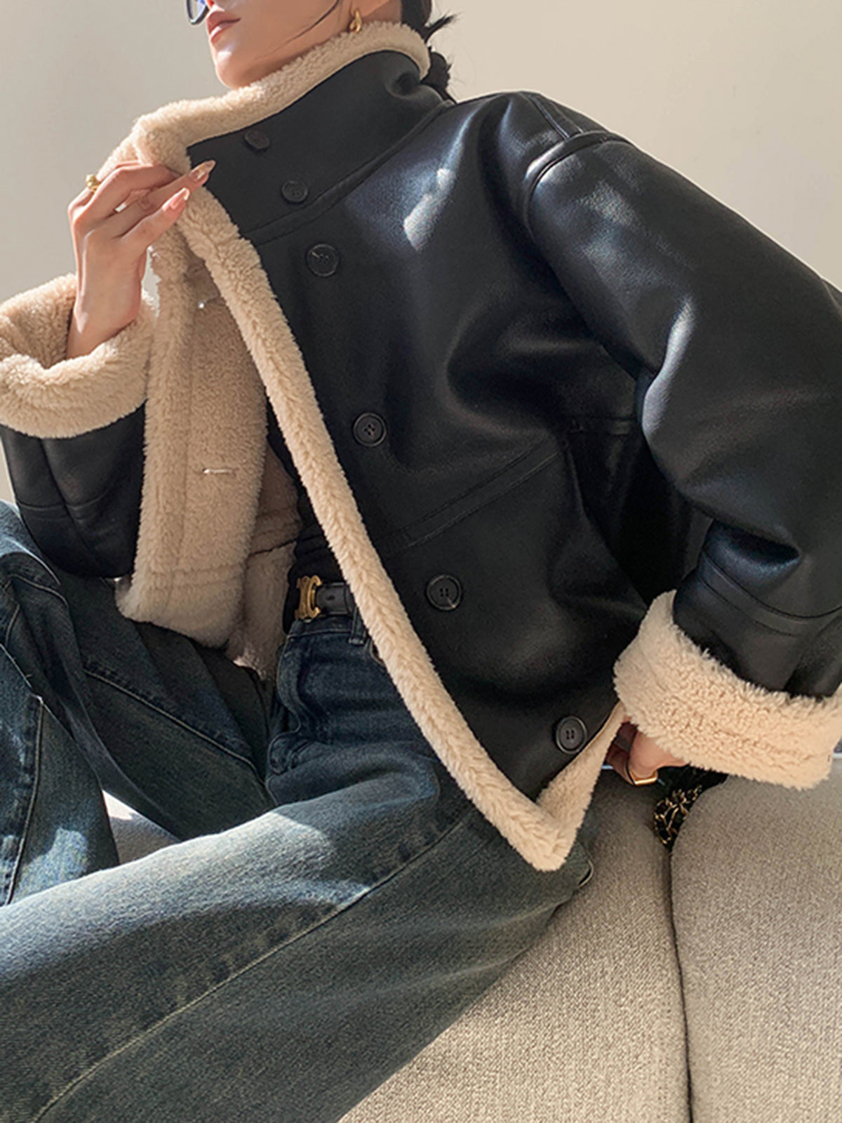 R&B | Gefütterte Kunstlederjacke