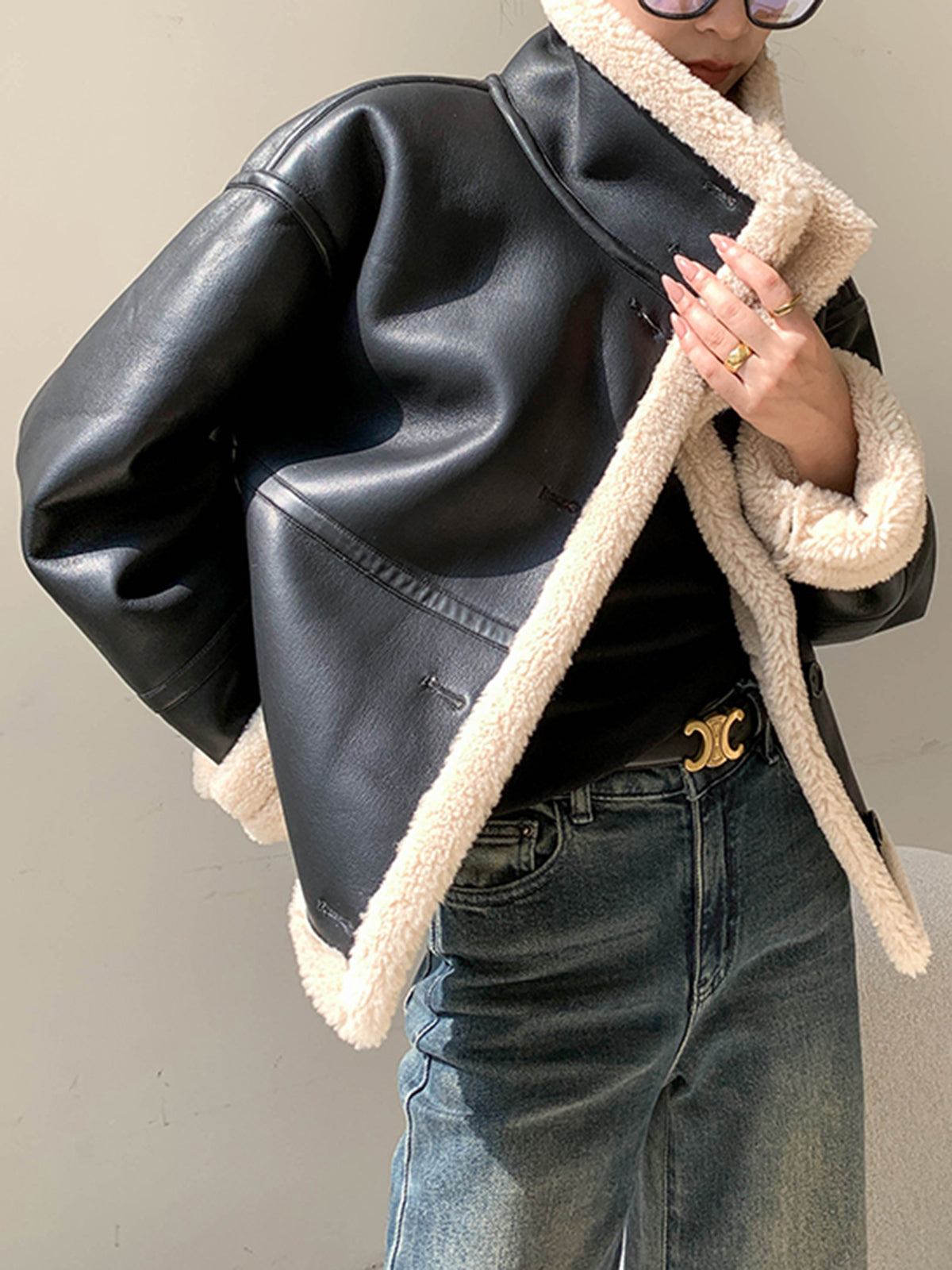 R&B | Gefütterte Kunstlederjacke