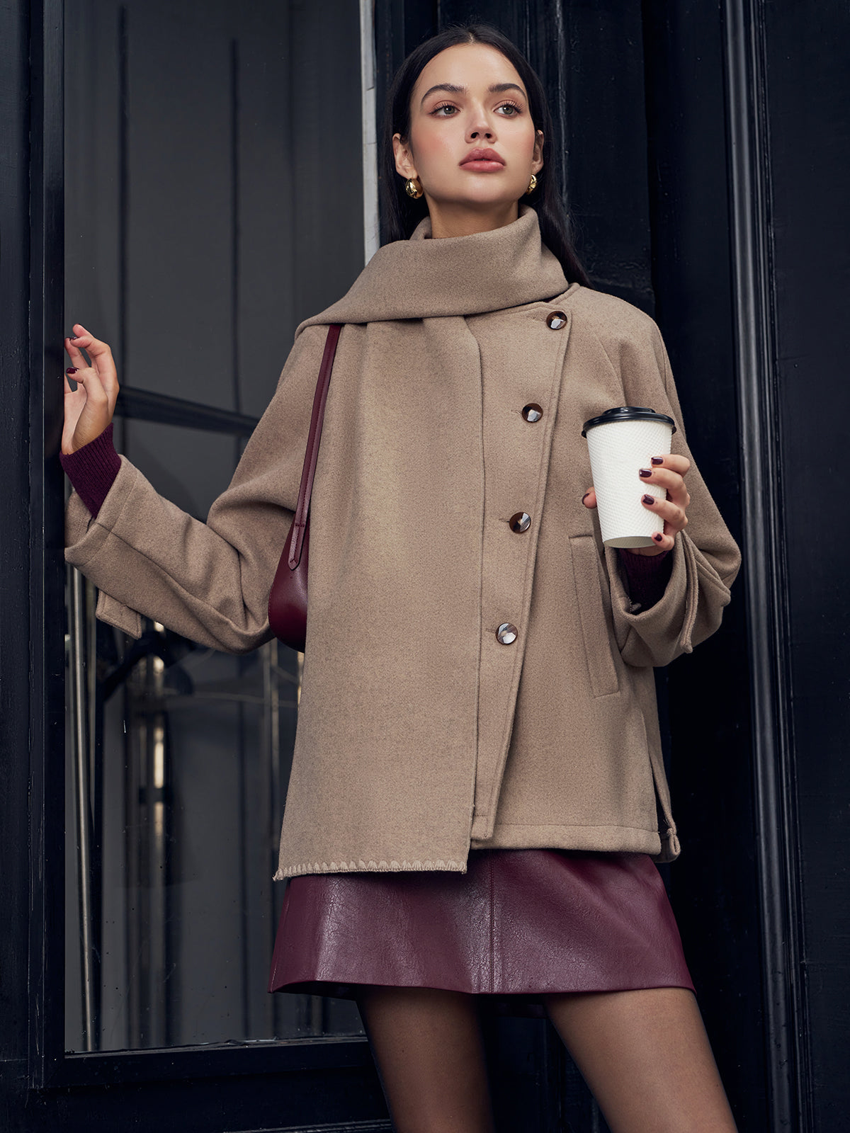 R&B | Jacke mit passendem Knopf-Schal