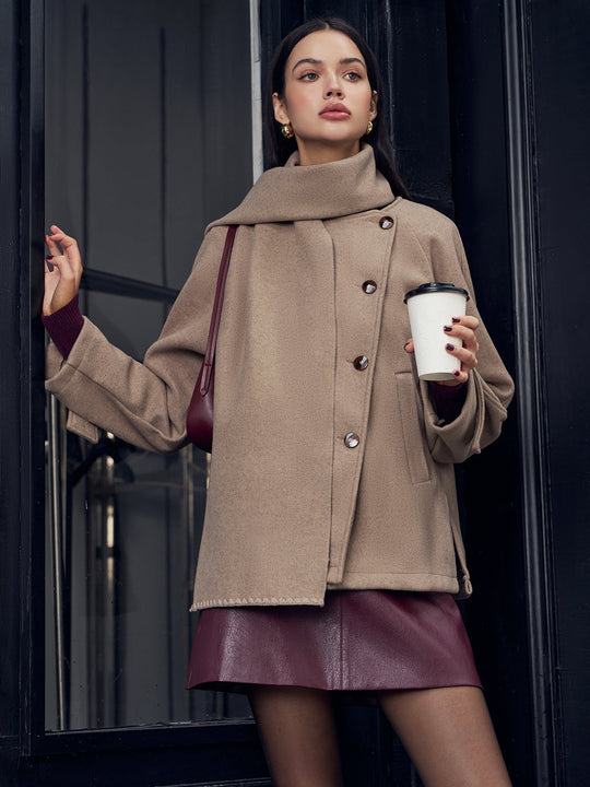 R&B | Jacke mit passendem Knopf-Schal