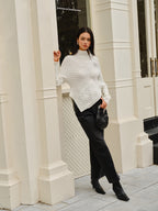 R&B | Strickjacke mit Asymmetrischem Reißverschluss Strukturiertes Muster Modern und Warm