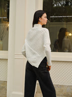 R&B | Strickjacke mit Asymmetrischem Reißverschluss Strukturiertes Muster Modern und Warm