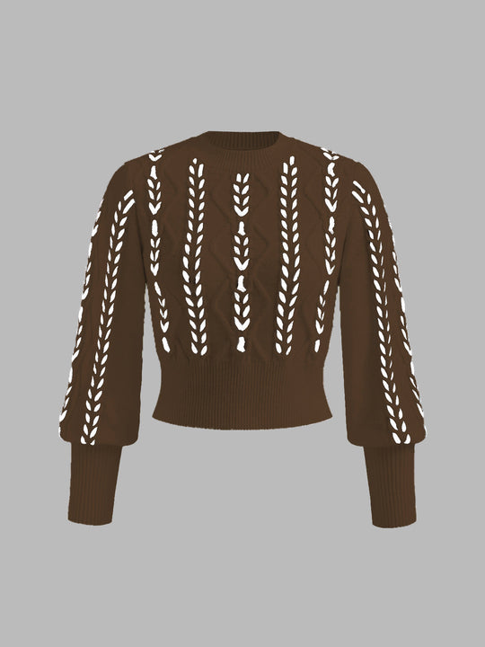 R&B | Strickpullover mit Lochmuster Acrylmischung Elegant und Modern