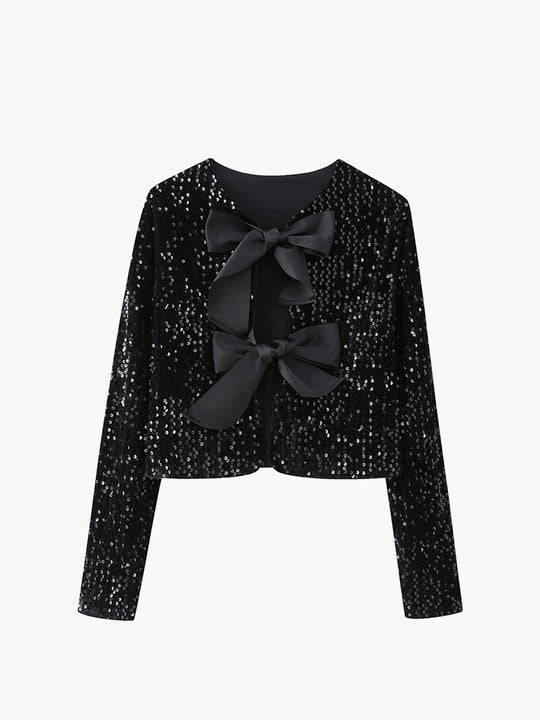 R&B | Samt Schleifen Dekor Jacke