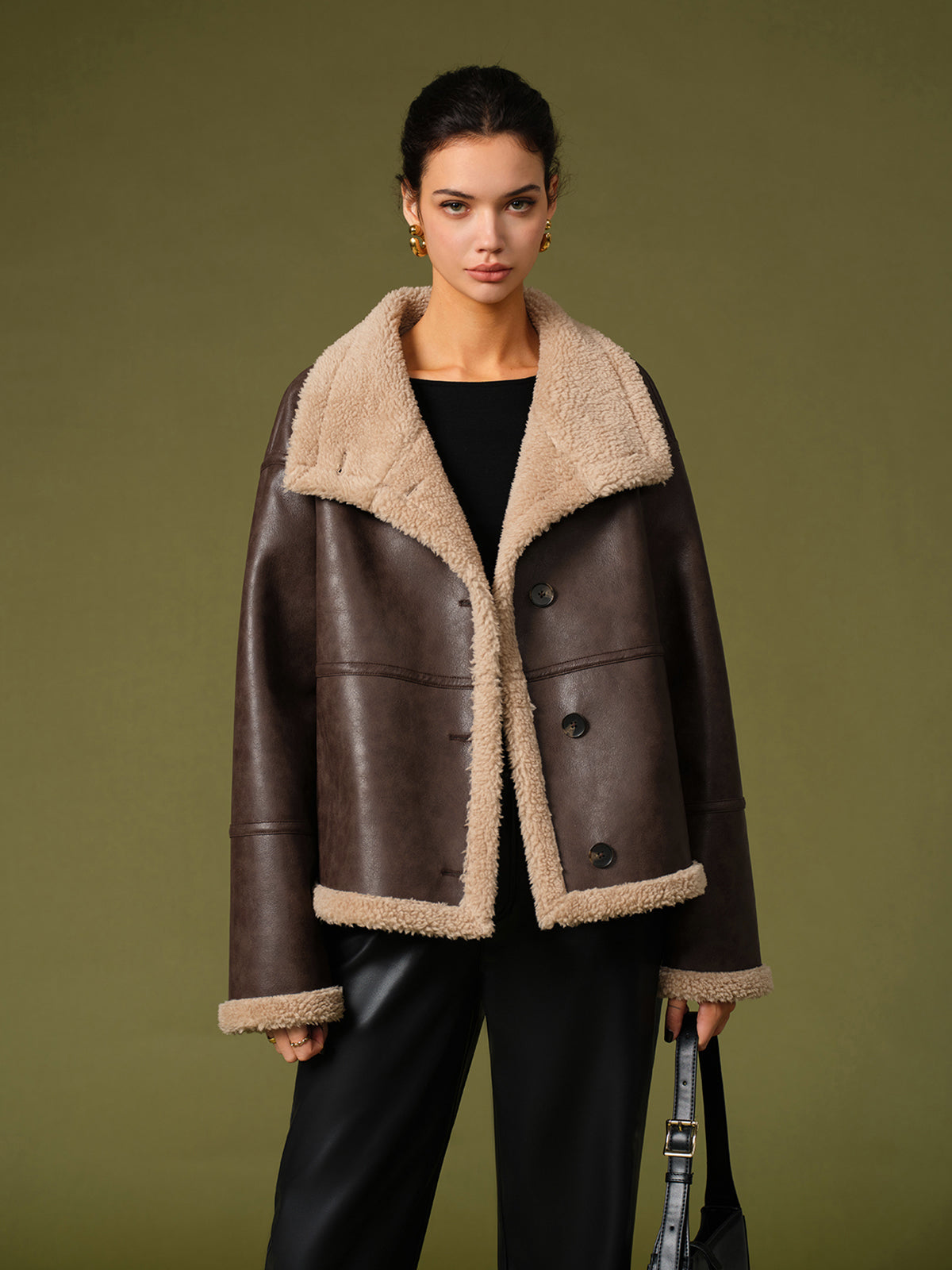 R&B | PU Leder Warme Jacken