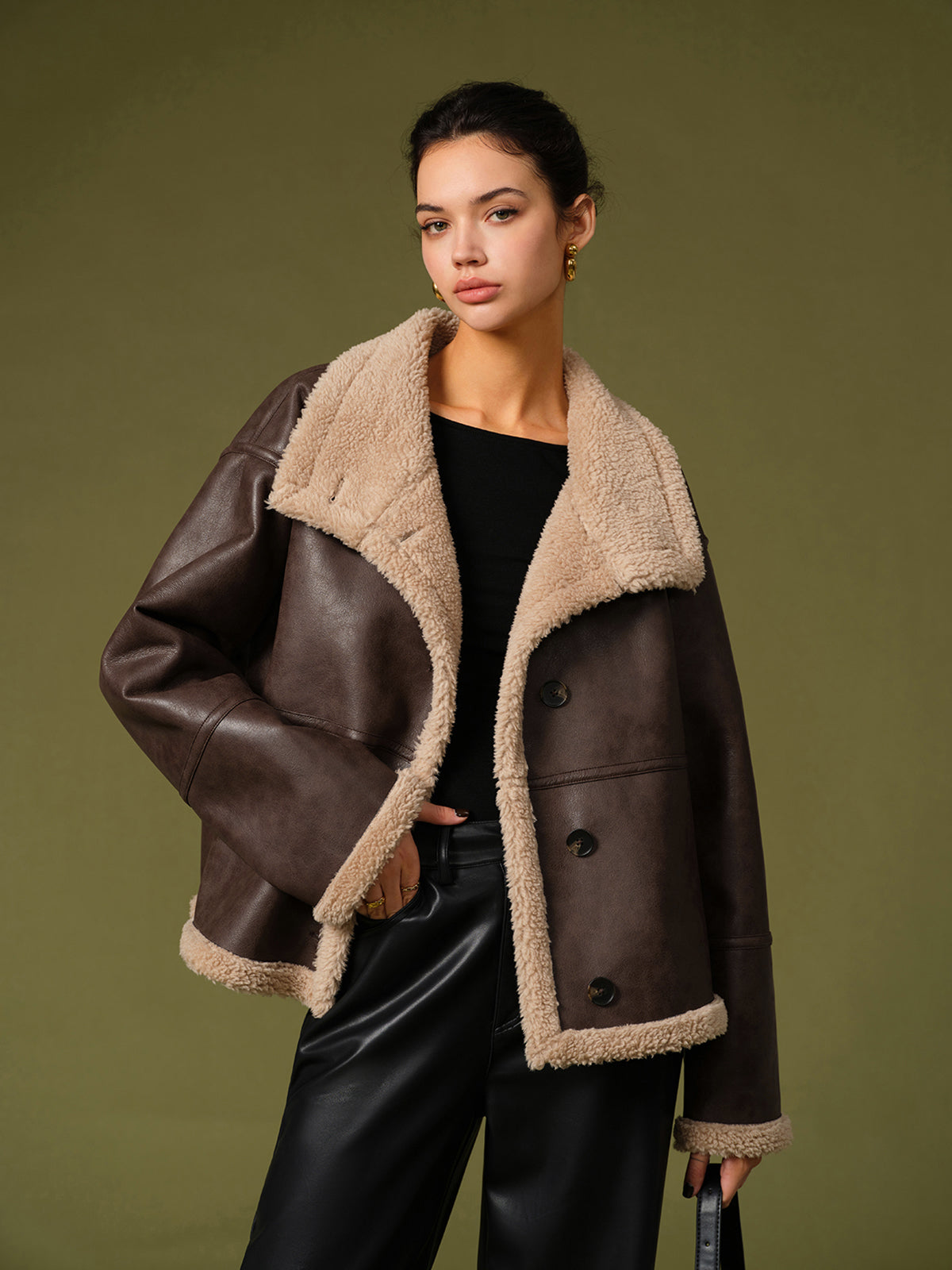 R&B | PU Leder Warme Jacken