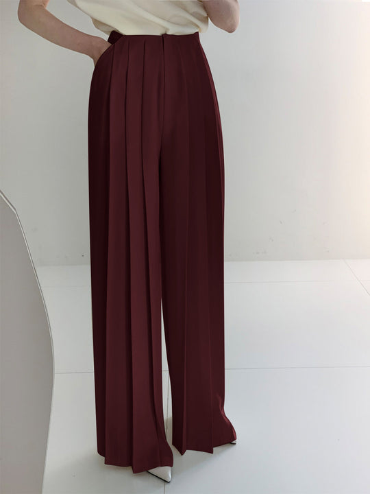 R&B | Elegante Plissierte High Waist Hose mit Weitem Bein