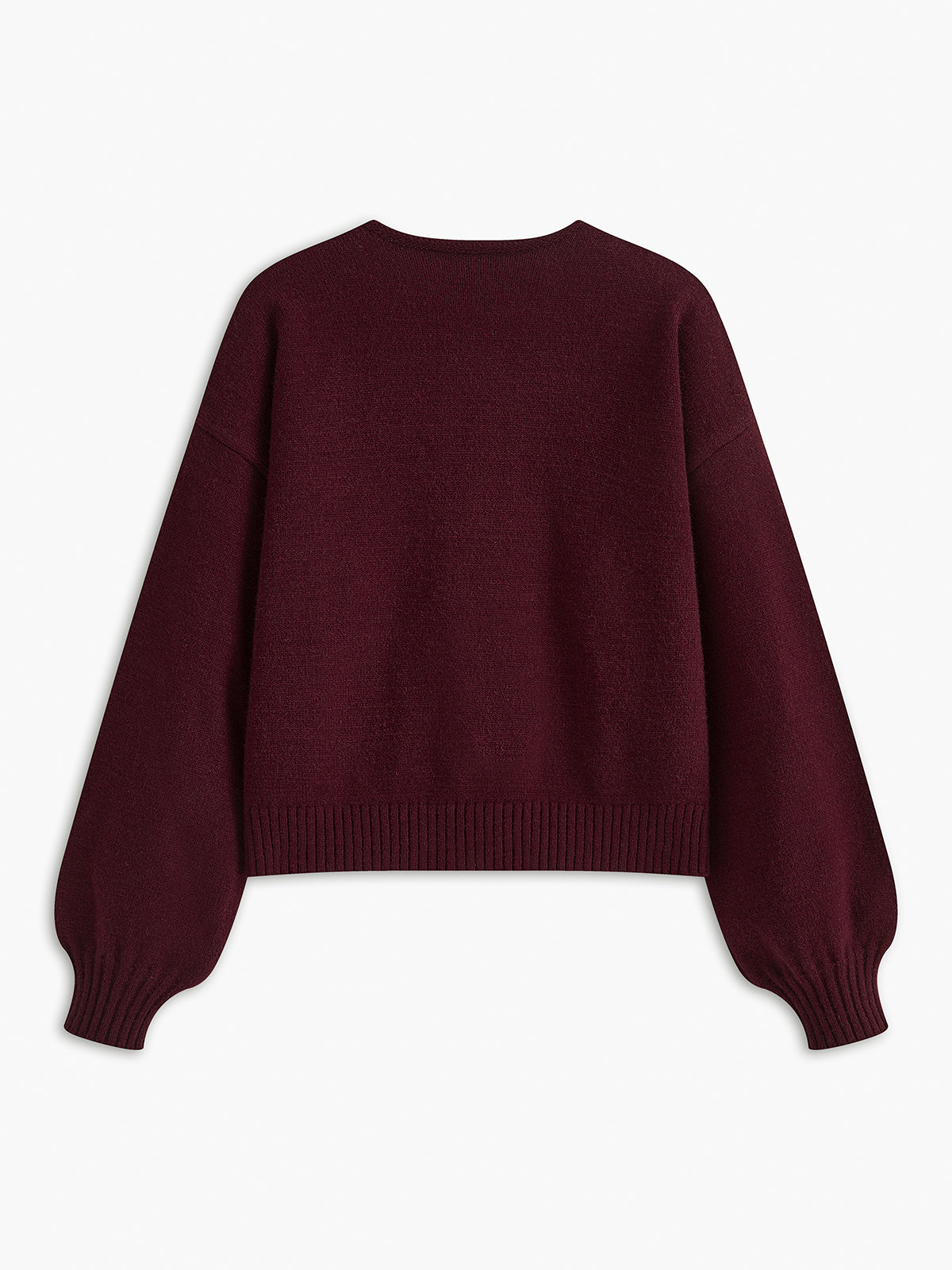 R&B | Strickcardigan mit Samtschleifen Wollmischung Feminin und Modern