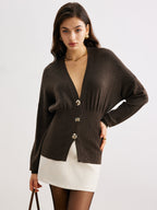 R&B | Cardigan mit Knöpfen Rippstrick Tailliert Elegant und Bequem