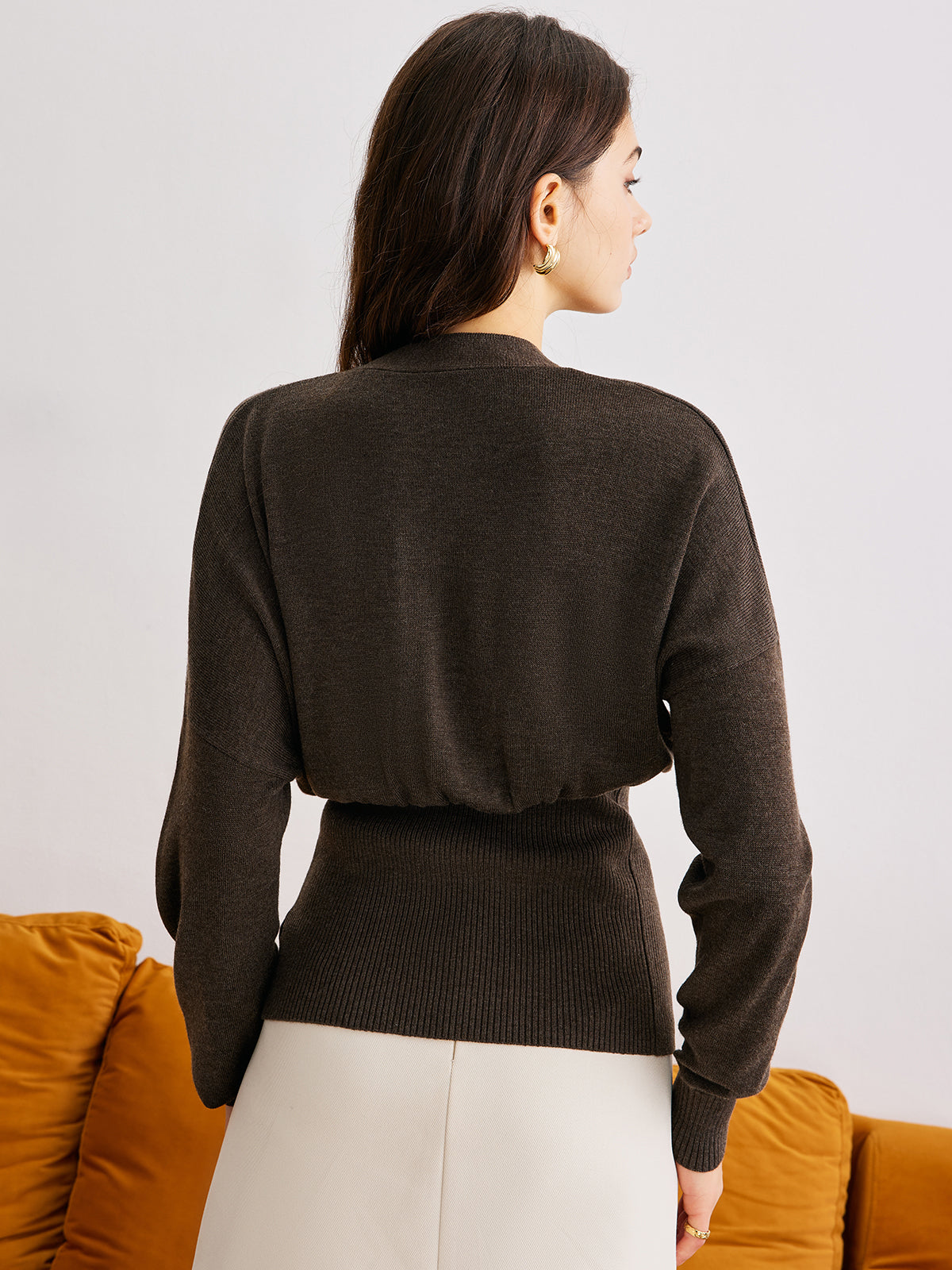 R&B | Cardigan mit Knöpfen Rippstrick Tailliert Elegant und Bequem