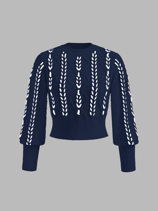 R&B | Strickpullover mit Lochmuster Acrylmischung Elegant und Modern