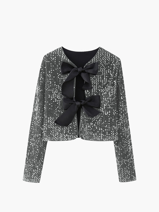 R&B | Samt Schleifen Dekor Jacke