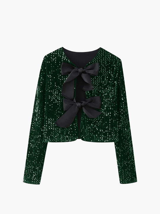 R&B | Samt Schleifen Dekor Jacke