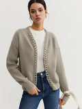 R&B | Cardigan mit Geflochtenem Rand Weicher Strick Zeitloser Komfort