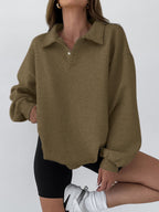R&B | Sweatshirt mit Kragen Baumwollmischung Lässig und Trendy