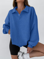 R&B | Sweatshirt mit Kragen Baumwollmischung Lässig und Trendy