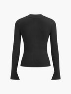R&B | Langarmige Bluse mit Einzigartigem Ausschnitt Baumwollmischung Modern und Elegant