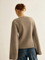 R&B | Strickcardigan mit V-ausschnitt Taschen und Knöpfe Zeitloser Komfort
