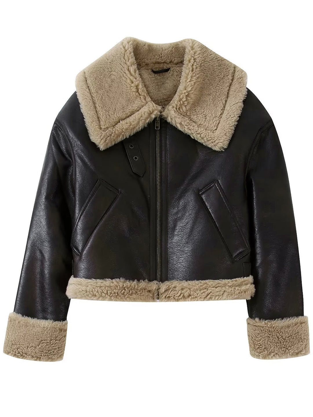 R&B | Kunstleder Reißverschlussjacke