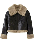 R&B | Kunstleder Reißverschlussjacke