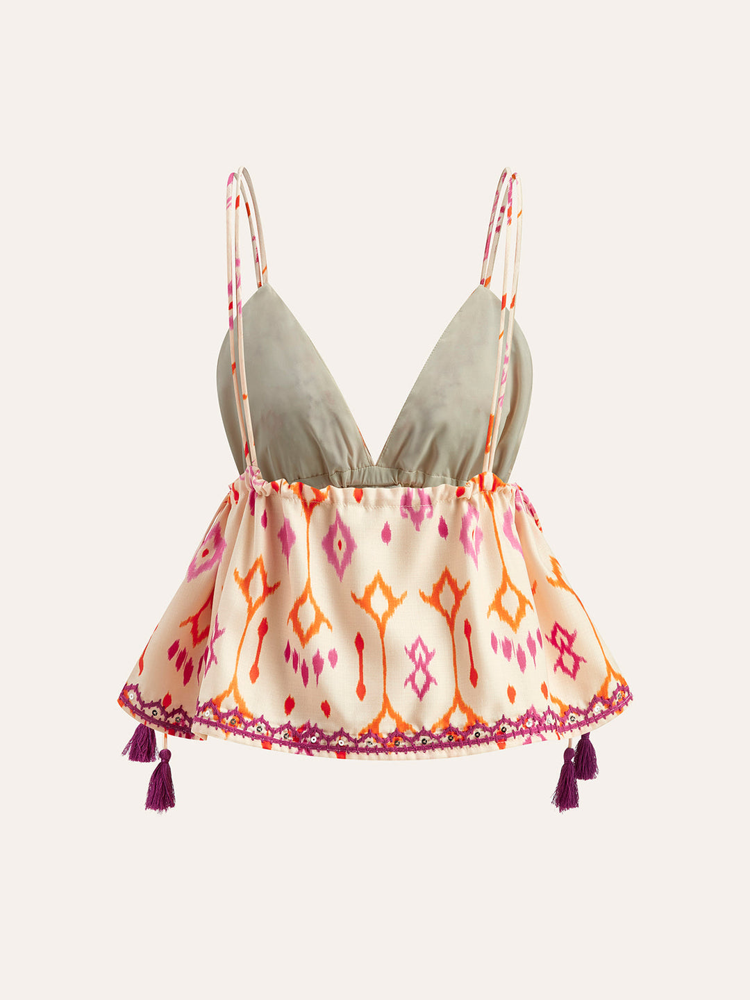 R&B | Bestickte Boho Quastenbinder Cami Top