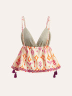 R&B | Bestickte Boho Quastenbinder Cami Top