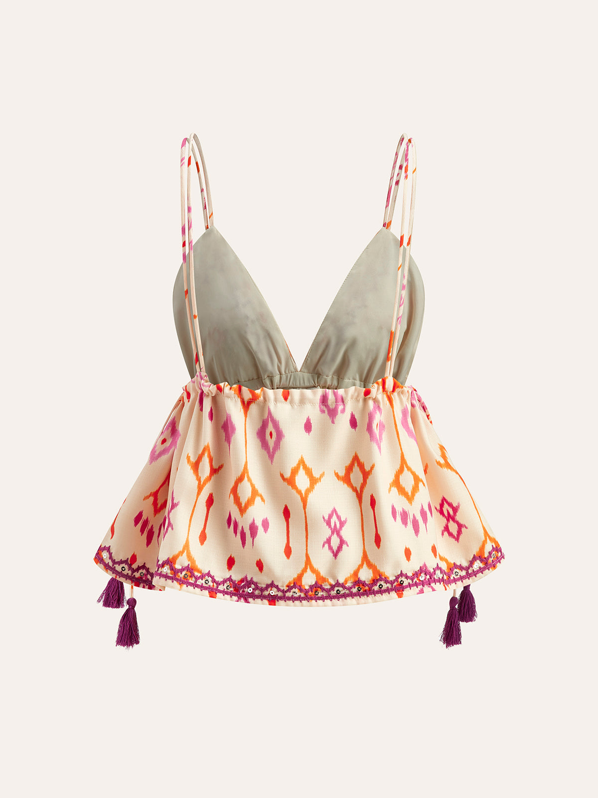 R&B | Bestickte Boho Quastenbinder Cami Top
