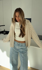 Unisex Warme Strickjacke in Zimt