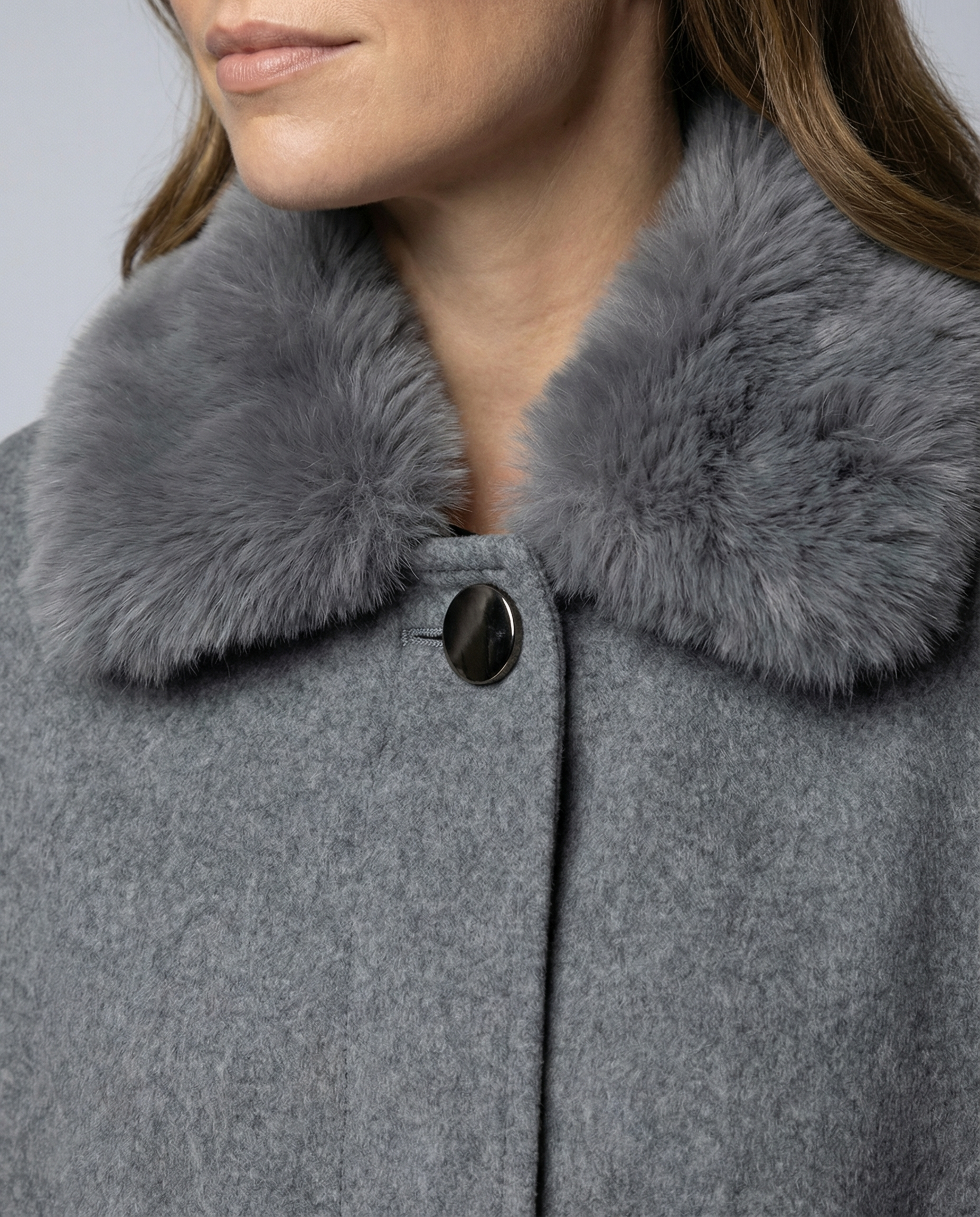 Damen Capejacke Kunstpelz